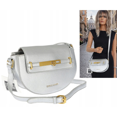 Torebka damska Pojemna Mała Listonoszka Miejska na Ramię EC3223 Srebrna