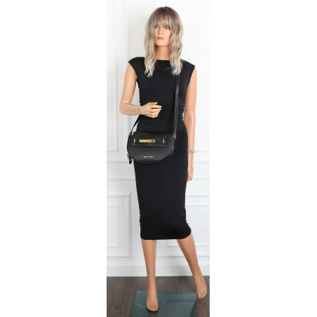 Torebka damska Pojemna Mała Listonoszka Miejska na Ramię EC3223 Czarna