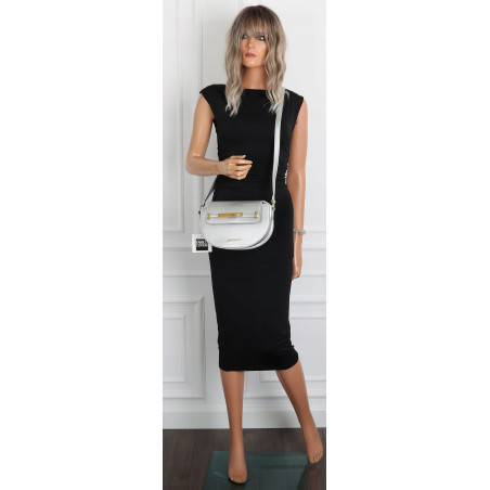 Torebka damska Pojemna Mała Listonoszka Miejska na Ramię EC3223 Srebrna