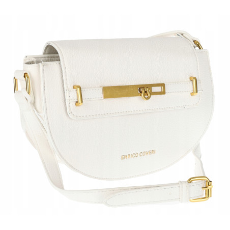 Torebka damska Pojemna Mała Modna Listonoszka Miejska na Ramię EC3223 Biała