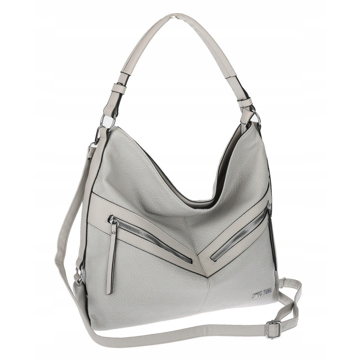 Torebka Damska Shopper WOREK Modna Listonoszka Duża A4 Pojemna 4103 Szara