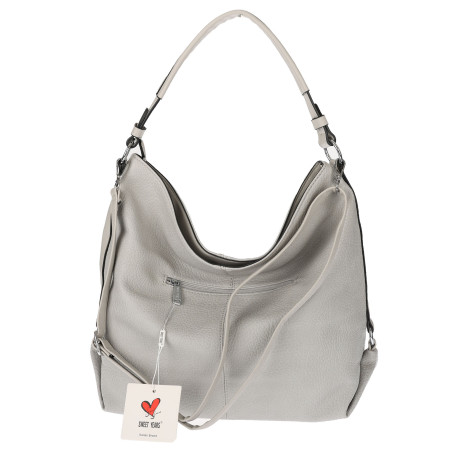 Torebka Damska Shopper WOREK Modna Listonoszka Duża A4 Pojemna 4103 Szara