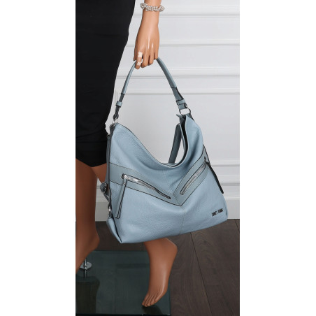 Torebka Damska Shopper WOREK Modna Listonoszka A4 Pojemna 4103 Niebieska