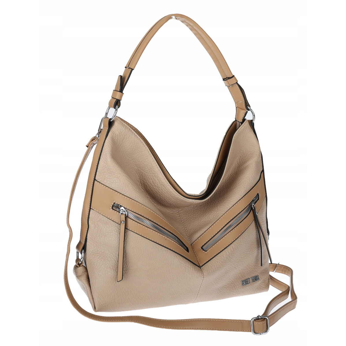 Torebka Damska Shopper WOREK Modna Listonoszka Duża A4 Pojemna 4103 Beżowa