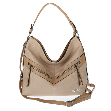 Torebka Damska Shopper WOREK Modna Listonoszka Duża A4 Pojemna 4103 Beżowa