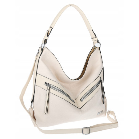 Torebka Damska Shopper WOREK Modna Listonoszka Duża A4 Pojemna 4103 Beżowa