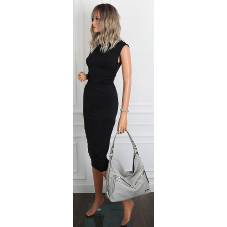 Torebka Damska Shopper WOREK Modna Listonoszka Duża A4 Pojemna 4103 Szara