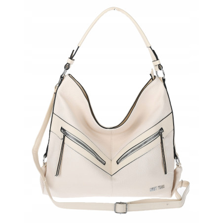 Torebka Damska Shopper WOREK Modna Listonoszka Duża A4 Pojemna 4103 Beżowa