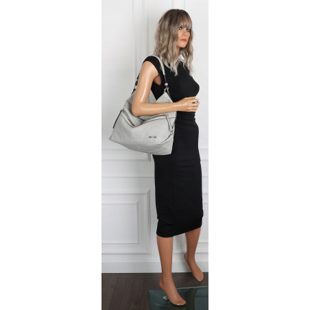 Torebka Damska Shopper WOREK Modna Listonoszka Duża A4 Pojemna 4103 Szara