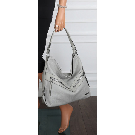 Torebka Damska Shopper WOREK Modna Listonoszka Duża A4 Pojemna 4103 Szara