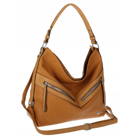 Torebka Damska Shopper WOREK Modna Listonoszka Duża A4 Pojemna 4103 Brązowa