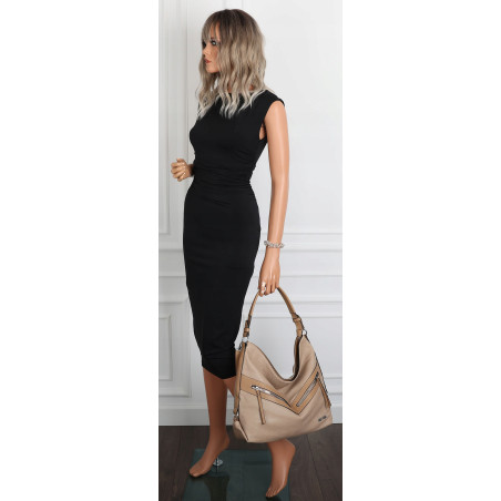 Torebka Damska Shopper WOREK Modna Listonoszka Duża A4 Pojemna 4103 Beżowa