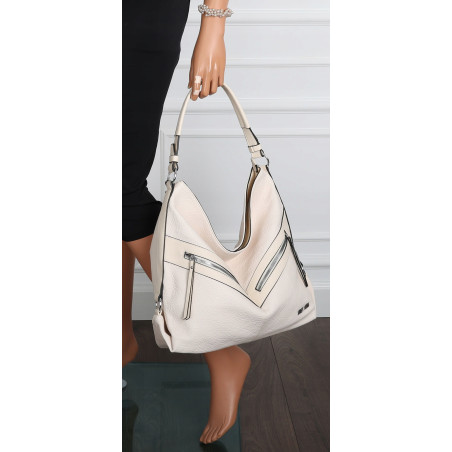 Torebka Damska Shopper WOREK Modna Listonoszka Duża A4 Pojemna 4103 Beżowa