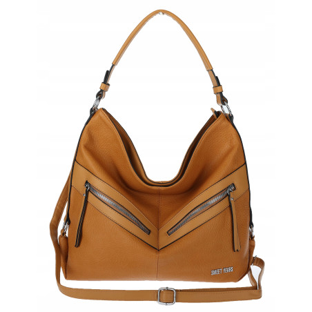 Torebka Damska Shopper WOREK Modna Listonoszka Duża A4 Pojemna 4103 Brązowa