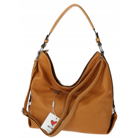 Torebka Damska Shopper WOREK Modna Listonoszka Duża A4 Pojemna 4103 Brązowa