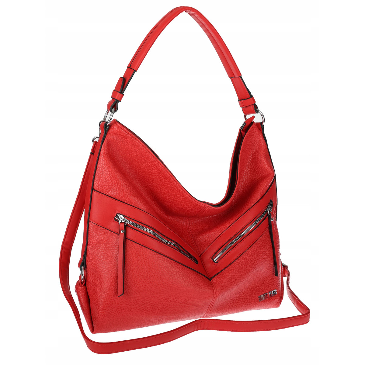 Torebka Damska Shopper WOREK Miejska Listonoszka A4 Duża 4103 Czerwona