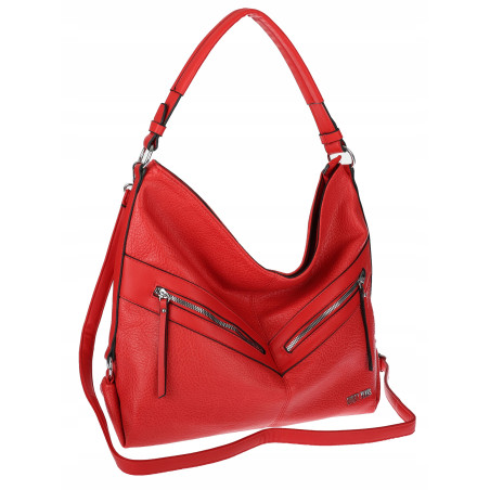 Torebka Damska Shopper WOREK Miejska Listonoszka A4 Duża 4103 Czerwona