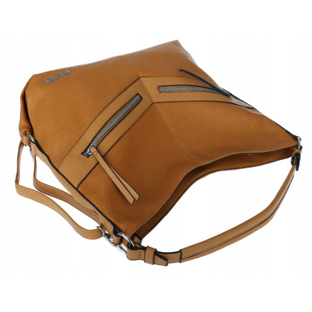 Torebka Damska Shopper WOREK Modna Listonoszka Duża A4 Pojemna 4103 Brązowa