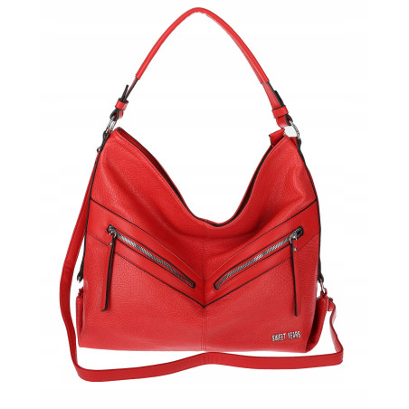 Torebka Damska Shopper WOREK Miejska Listonoszka A4 Duża 4103 Czerwona