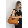 Torebka Damska Shopper WOREK Modna Listonoszka Duża A4 Pojemna 4103 Brązowa