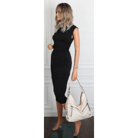 Torebka Damska Shopper WOREK Modna Listonoszka Duża A4 Pojemna 4103 Beżowa