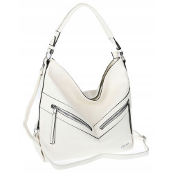 Torebka Damska Shopper WOREK Modna Listonoszka Duża A4 Pojemna 4103 Biała