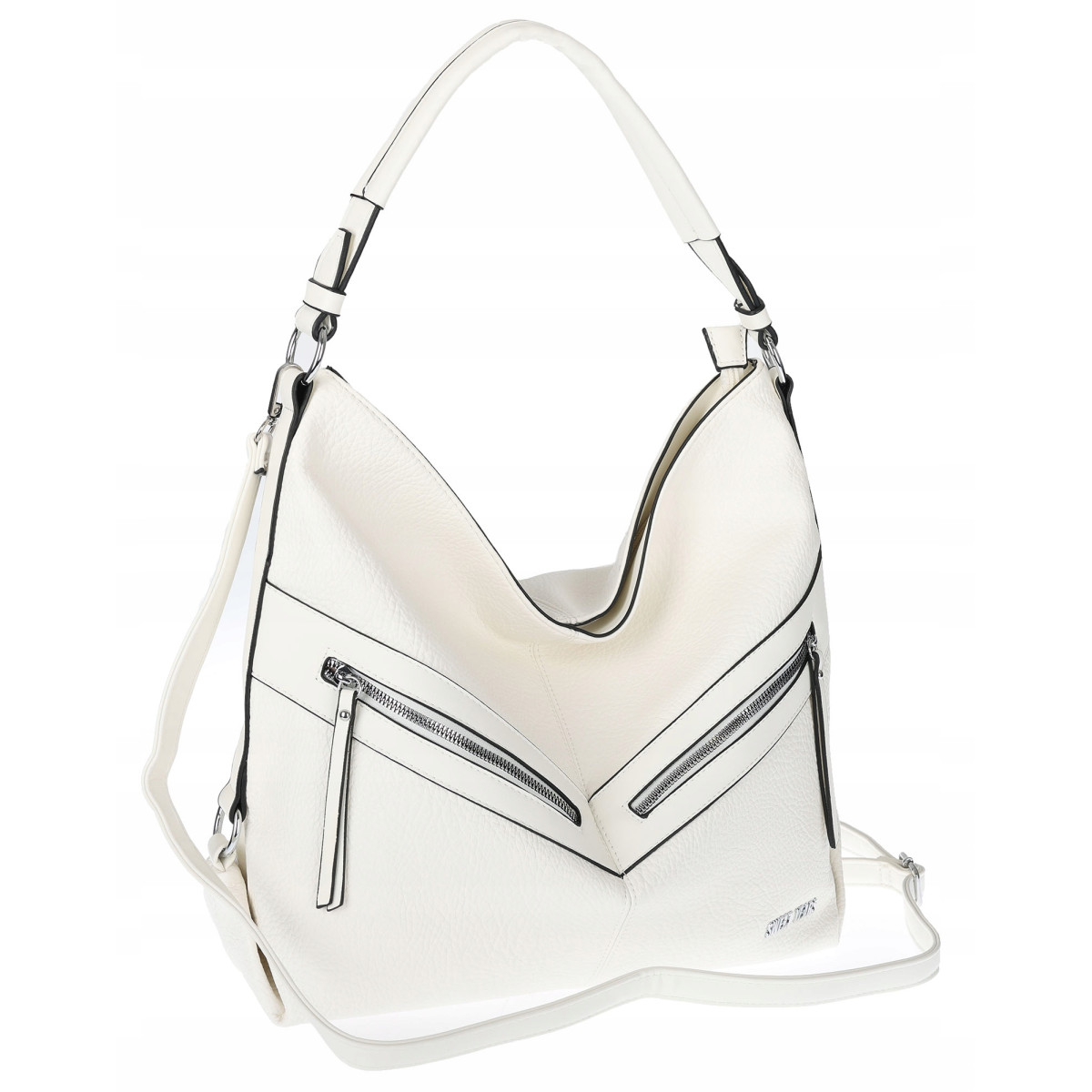 Torebka Damska Shopper WOREK Modna Listonoszka Duża A4 Pojemna 4103 Biała