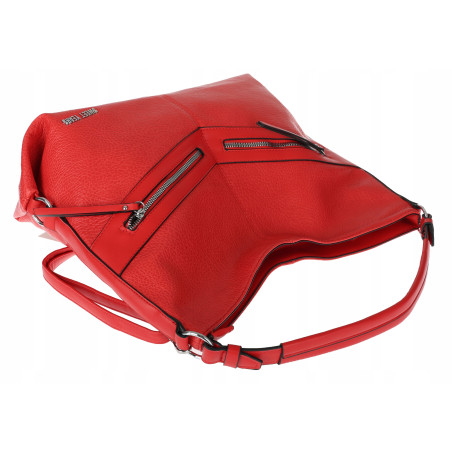 Torebka Damska Shopper WOREK Miejska Listonoszka A4 Duża 4103 Czerwona
