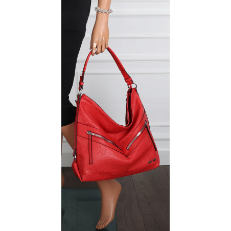 Torebka Damska Shopper WOREK Miejska Listonoszka A4 Duża 4103 Czerwona