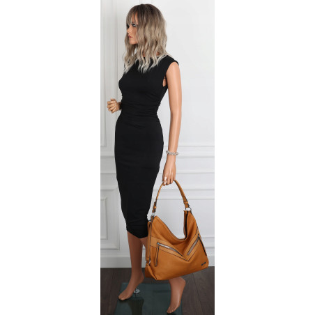 Torebka Damska Shopper WOREK Modna Listonoszka Duża A4 Pojemna 4103 Brązowa