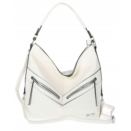 Torebka Damska Shopper WOREK Modna Listonoszka Duża A4 Pojemna 4103 Biała