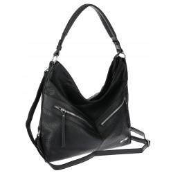 Torebka Damska Shopper WOREK Modna Listonoszka Duża A4 Pojemna 4103 Czarna