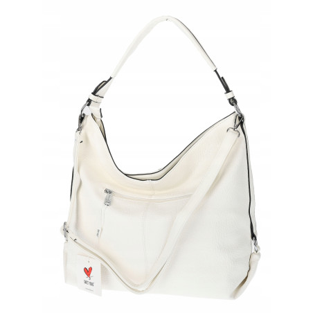 Torebka Damska Shopper WOREK Modna Listonoszka Duża A4 Pojemna 4103 Biała