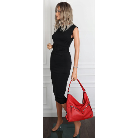 Torebka Damska Shopper WOREK Miejska Listonoszka A4 Duża 4103 Czerwona