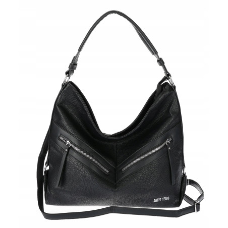 Torebka Damska Shopper WOREK Modna Listonoszka Duża A4 Pojemna 4103 Czarna