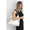 Torebka Damska Shopper WOREK Modna Listonoszka Duża A4 Pojemna 4103 Biała