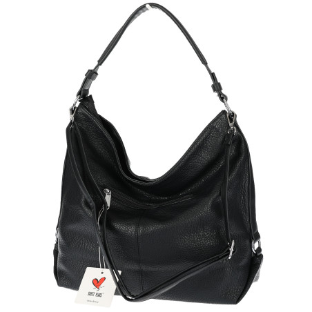 Torebka Damska Shopper WOREK Modna Listonoszka Duża A4 Pojemna 4103 Czarna