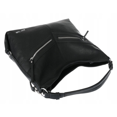 Torebka Damska Shopper WOREK Modna Listonoszka Duża A4 Pojemna 4103 Czarna