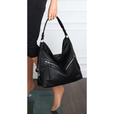 Torebka Damska Shopper WOREK Modna Listonoszka Duża A4 Pojemna 4103 Czarna