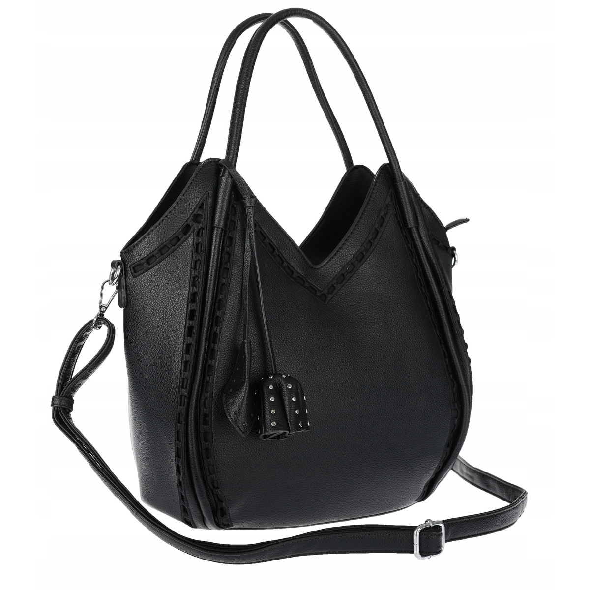 Torebka Damska kuferek shopper elegancka pojemna modna torba MC602 Czarna