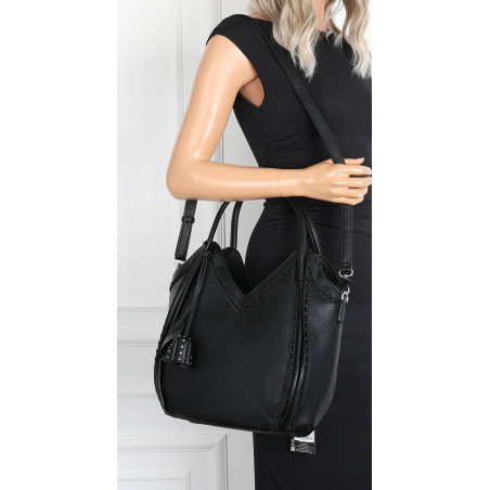 Torebka Damska kuferek shopper elegancka pojemna modna torba MC602 Czarna