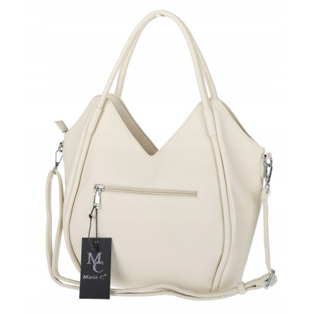 Torebka Damska kuferek shopper elegancka pojemna modna torba MC602 Beżowa