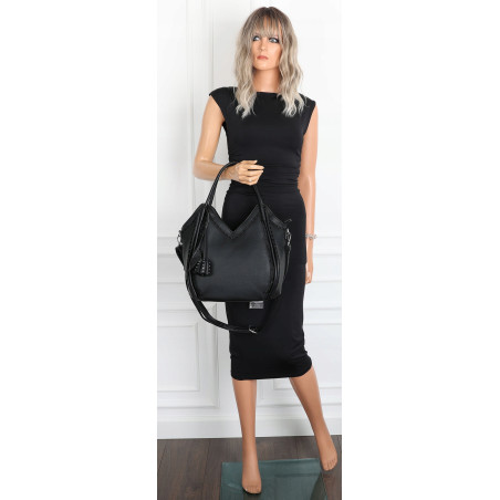 Torebka Damska kuferek shopper elegancka pojemna modna torba MC602 Czarna