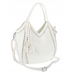 Torebka Damska kuferek shopper elegancka pojemna modna torba MC602 Biała