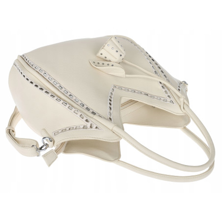 Torebka Damska kuferek shopper elegancka pojemna modna torba MC602 Beżowa