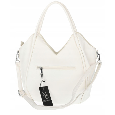 Torebka Damska kuferek shopper elegancka pojemna modna torba MC602 Biała