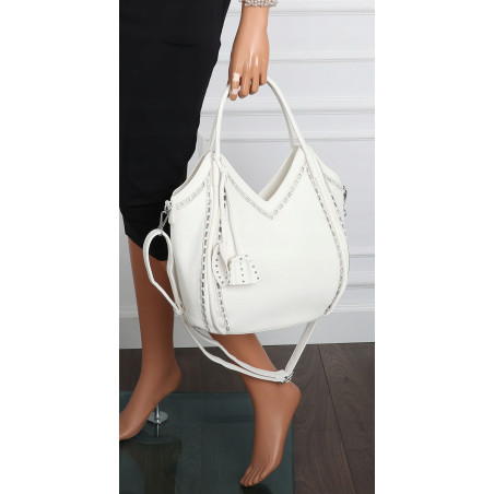 Torebka Damska kuferek shopper elegancka pojemna modna torba MC602 Biała