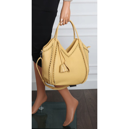 Torebka Damska kuferek shopper elegancka pojemna modna torba MC602 Żółta