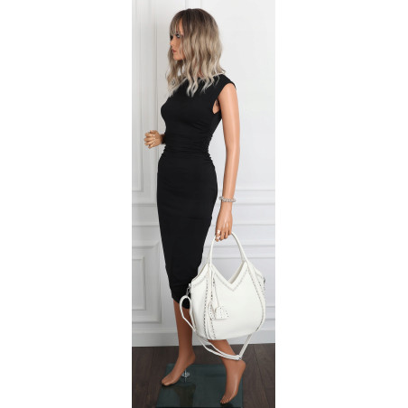 Torebka Damska kuferek shopper elegancka pojemna modna torba MC602 Biała