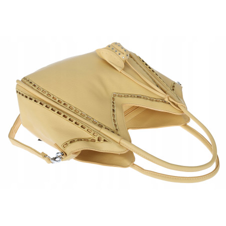 Torebka Damska kuferek shopper elegancka pojemna modna torba MC602 Żółta